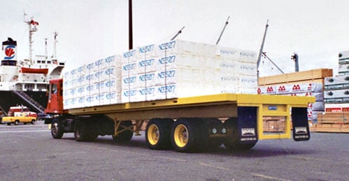 Rear View of Flat Deck Cargo Trailer